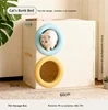 Cat bed double layer bunk bed-yellow and blue
