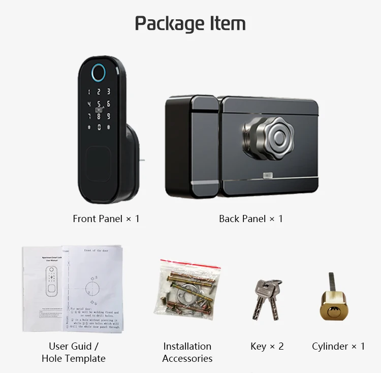 China Waterproof Fingerprint Rimlock Smart Card Digital Code Electronic Door Lock for Home Security Gate Door Locks Rim Lock