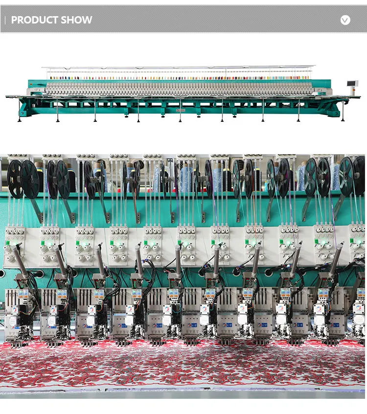 High Speed Multi Heads Industrial Computerized Sewing Embroidery Machine