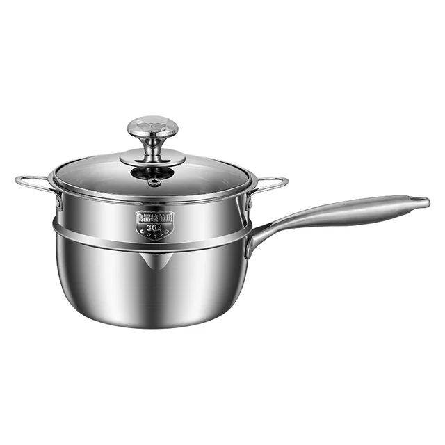 Factory Quality 304 Stainless Steel Induction Compatible Cookware Set Gas & Milk Friendly Soup Pot & Saucepan