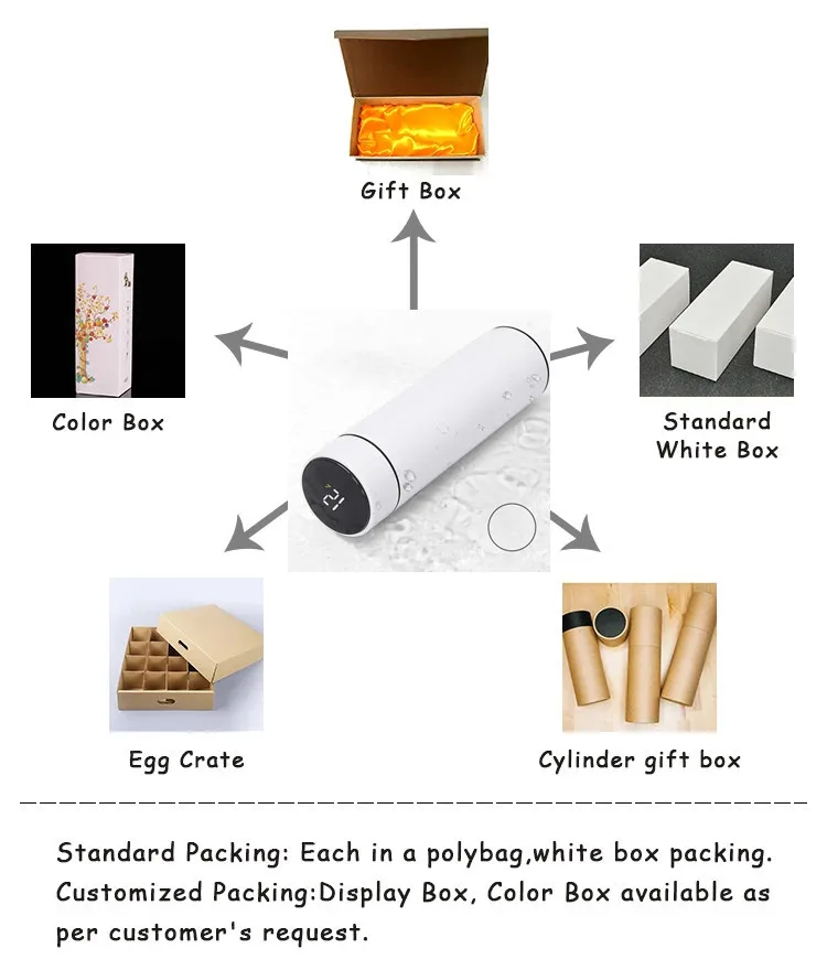 Vacuum Flask LED Temperature Display Smart Thermo Water Bottle for  Wholesale 304 Double Wall Stainless Steel