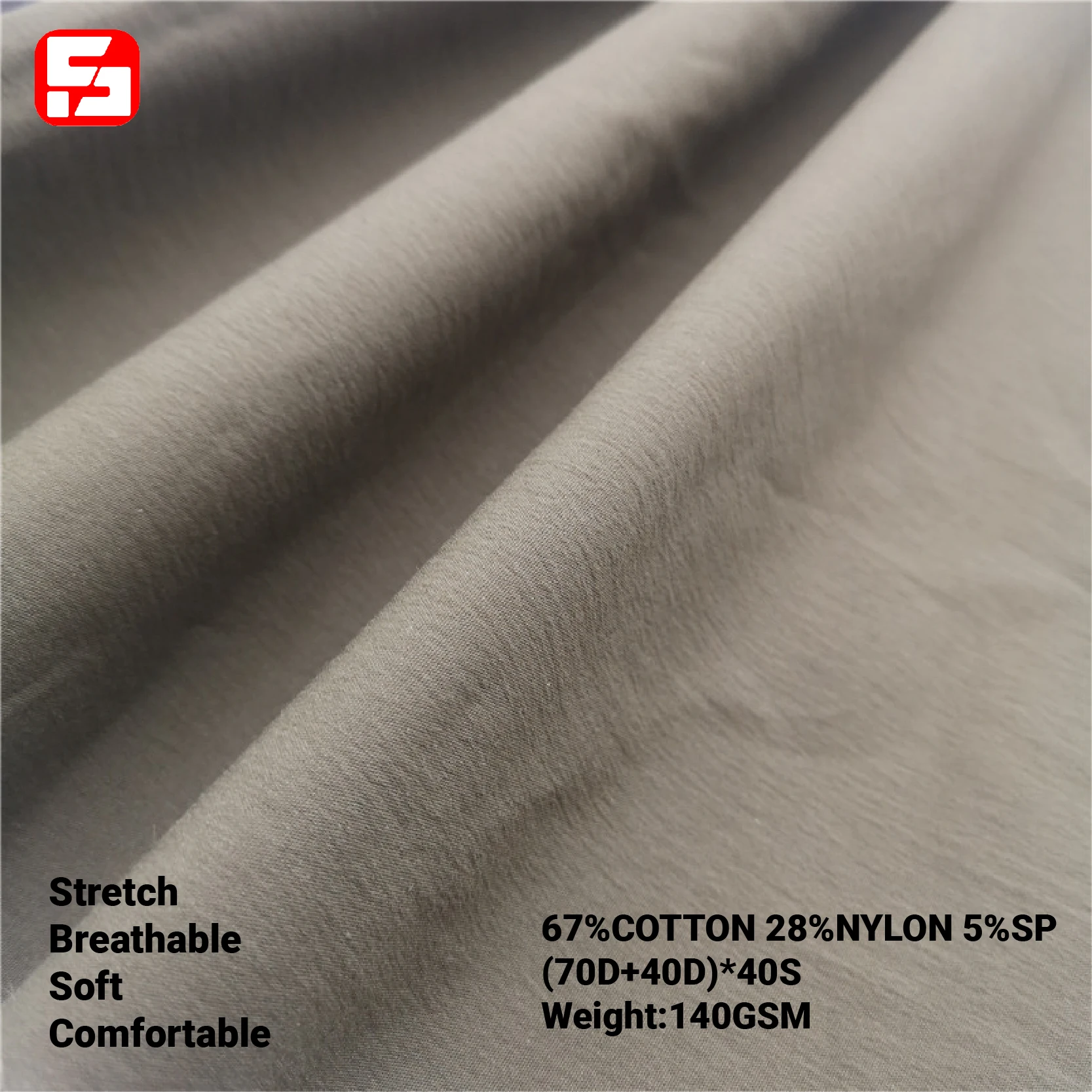 Wholesale 40S Plain White Nylon Spandex 4 Way Stretch Fabric Online Cotton Blend Material for Jacket