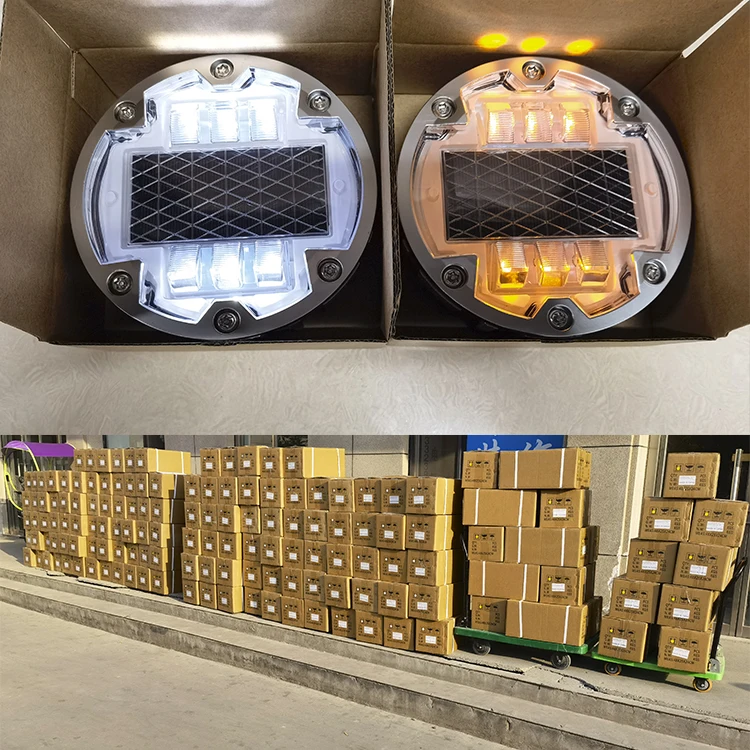 IL300 Embedded Solar Panel Round Road Stud LED Reflector Underground Pavement Marker Light for Driveway