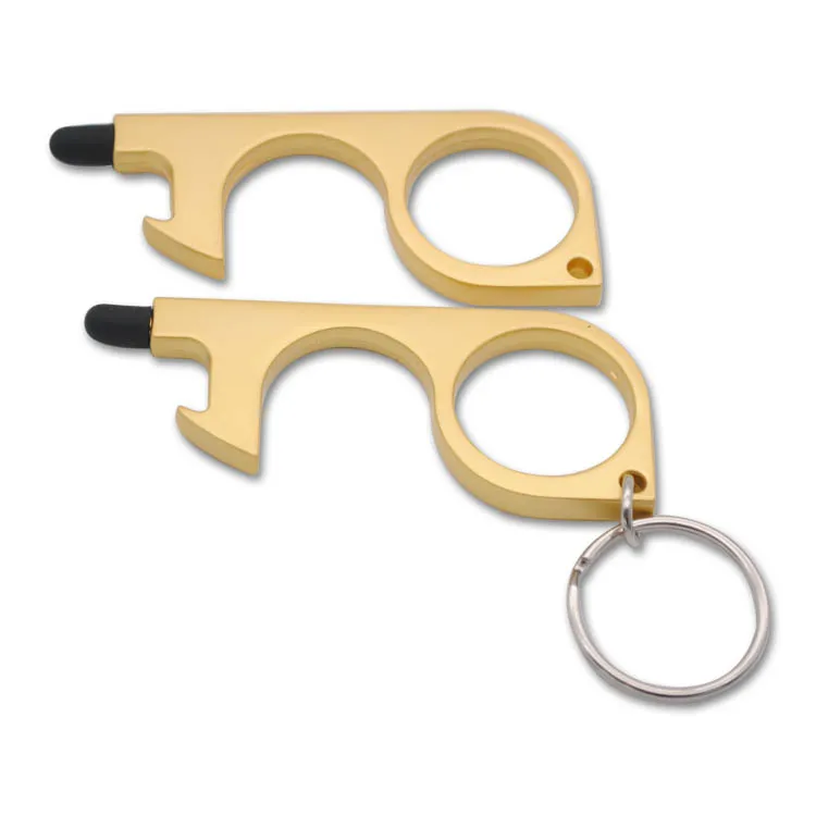 New Design Edc Safety Key Chain Touchless Keychain No Touch Door Opener Tool With Stylus Buy No Touch Opener Tool Keychain Free Your Hand Keyring Edc Safety Key Chain Key Door Tool
