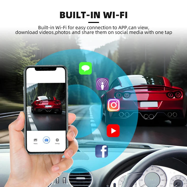 WIFI App Control Car Dash Cam 1080P HD Driving Recorder 24 Hours Parking Monitor With 128G Memory for Southeast Asia supplier