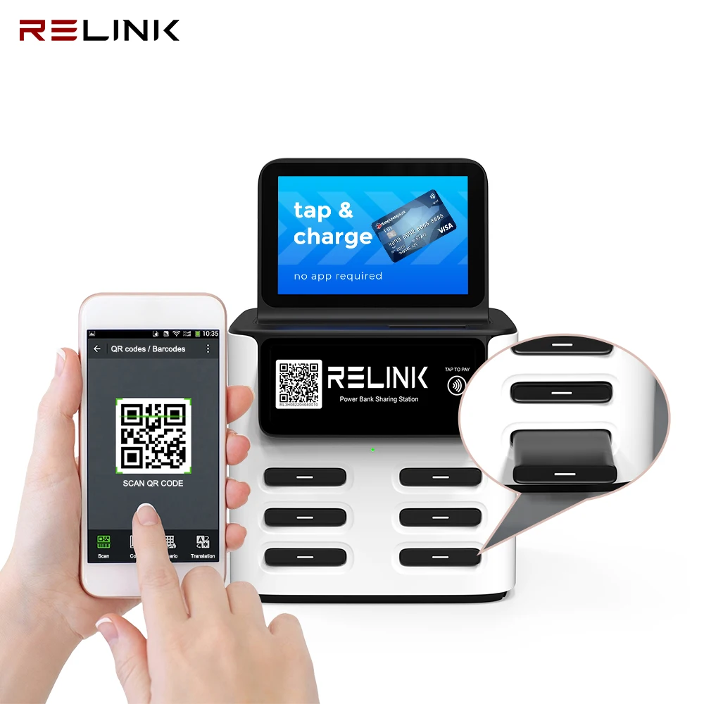New Launched Power Bank Vending Machine 6Slots Pos Mobile Charging Station Power Bank Rental Station