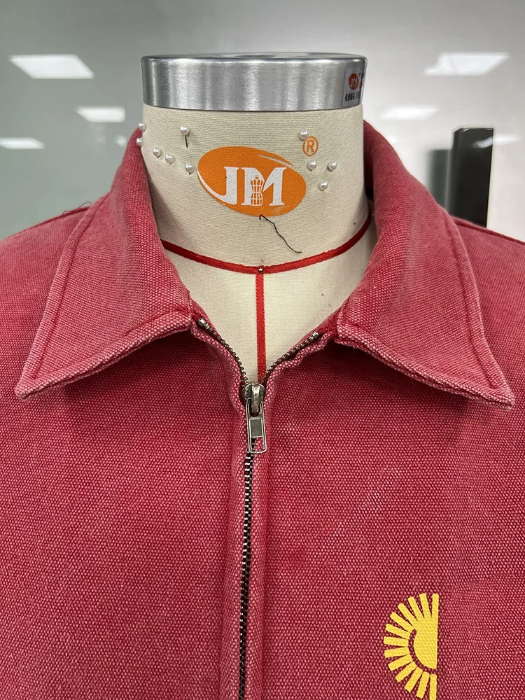 Salati Jackets Manufacturer Custom Acid Wash Distressed Duck Canvas Vintage Zip up Work Wear Detroit Workwear Men's Work Jackets gallery 3