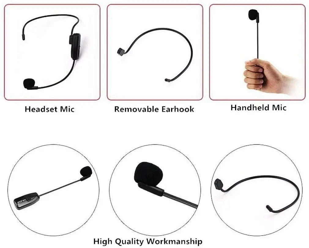 XIAOKOA 2 4G беспроводной микрофон 50m стабильная Беспроводная передача гарнитура и ручной в 1