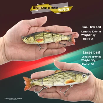 Fishing Gear Wholesale Customizable Logo Full Swim Layer Long Casting Sinking Lure 4-Section Plastic Live Bait Hooks Bait – Hooks – view 3