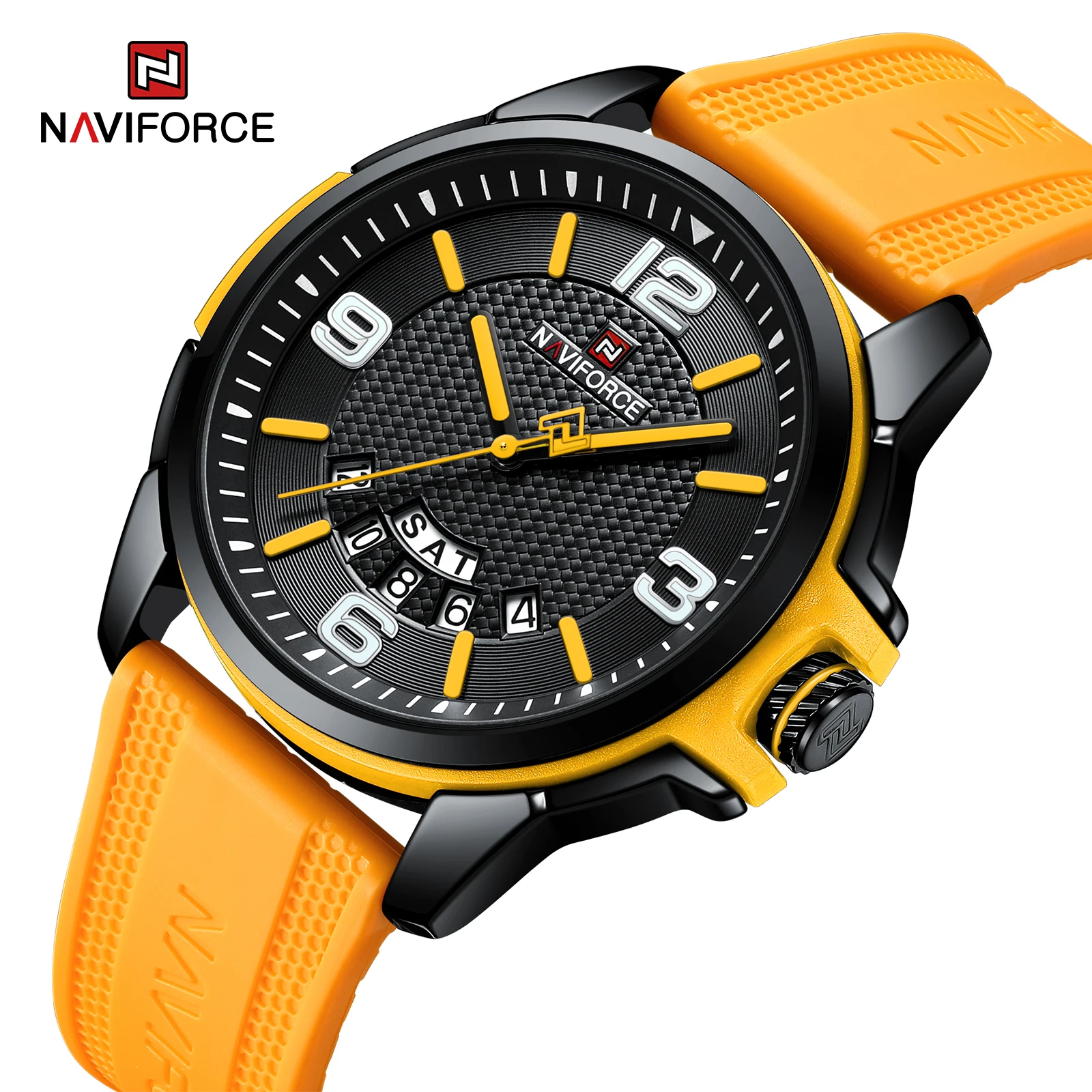 Naviforce NF9215T New Style Made in Prc Gents Clock  Stainless Steel Strap Luminous Calender Simple Casual Watch Set