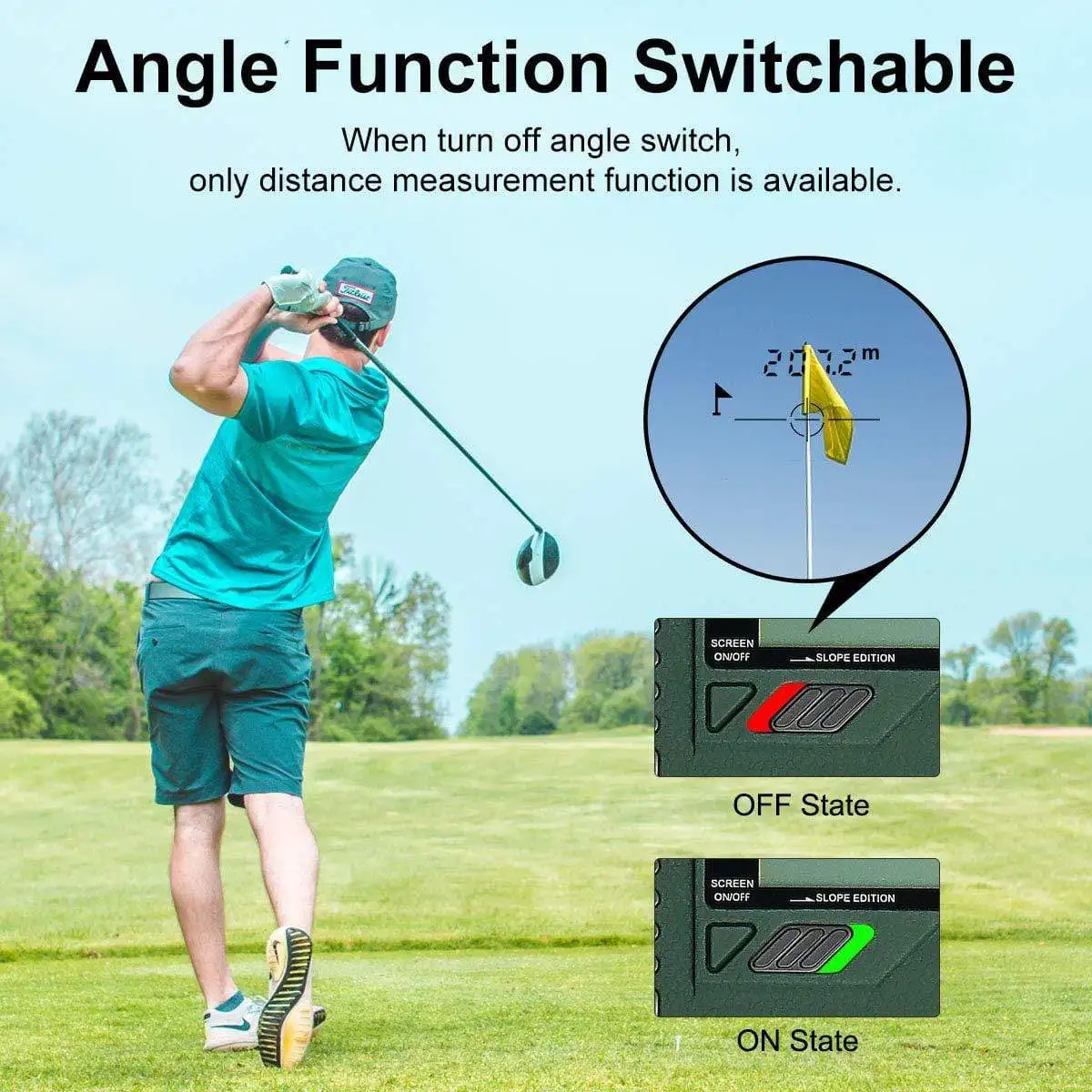 HUEPAR HLR1000 Laser Golf Rangefinder 1000 Yards 6X & ODM