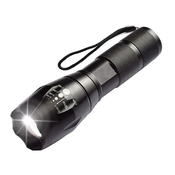 D878 aluminum Handheld Flashlight LED Rechargeable Water Resistant Camping Torch Adjustable Focus Zoomable Tactical Flashlight