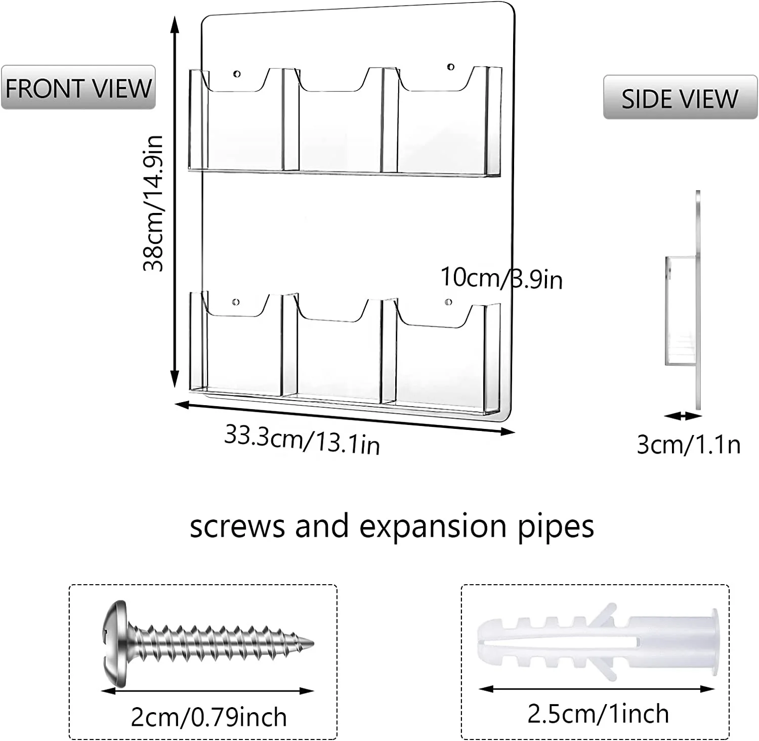 Акриловая деловая Складная брошюра тройного сложения, стойка с несколькими слотами, настенное крепление, прозрачные карманы, экономия места, брошюра, литературное меню, реклама