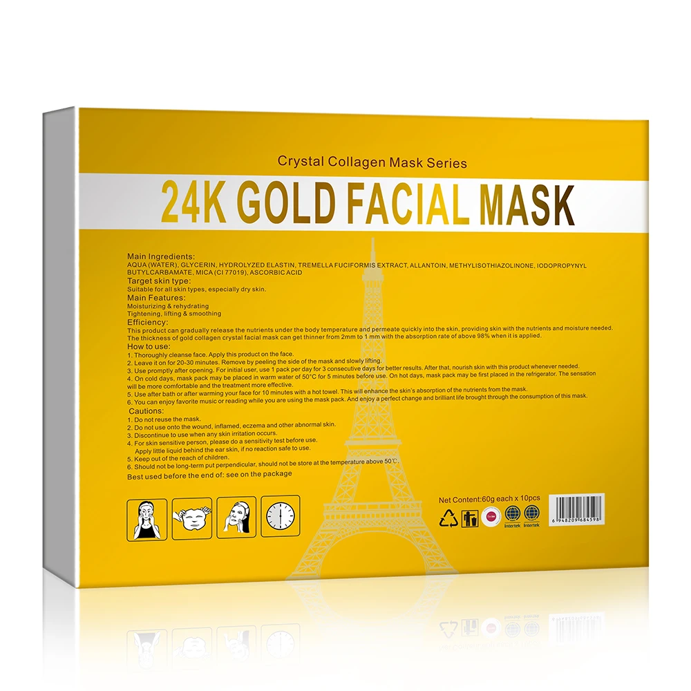 MONDSUB Factory Golden Bio Collagen Anti Aging Anti Wrinkle Gold Collagen Crystal Facial Mask