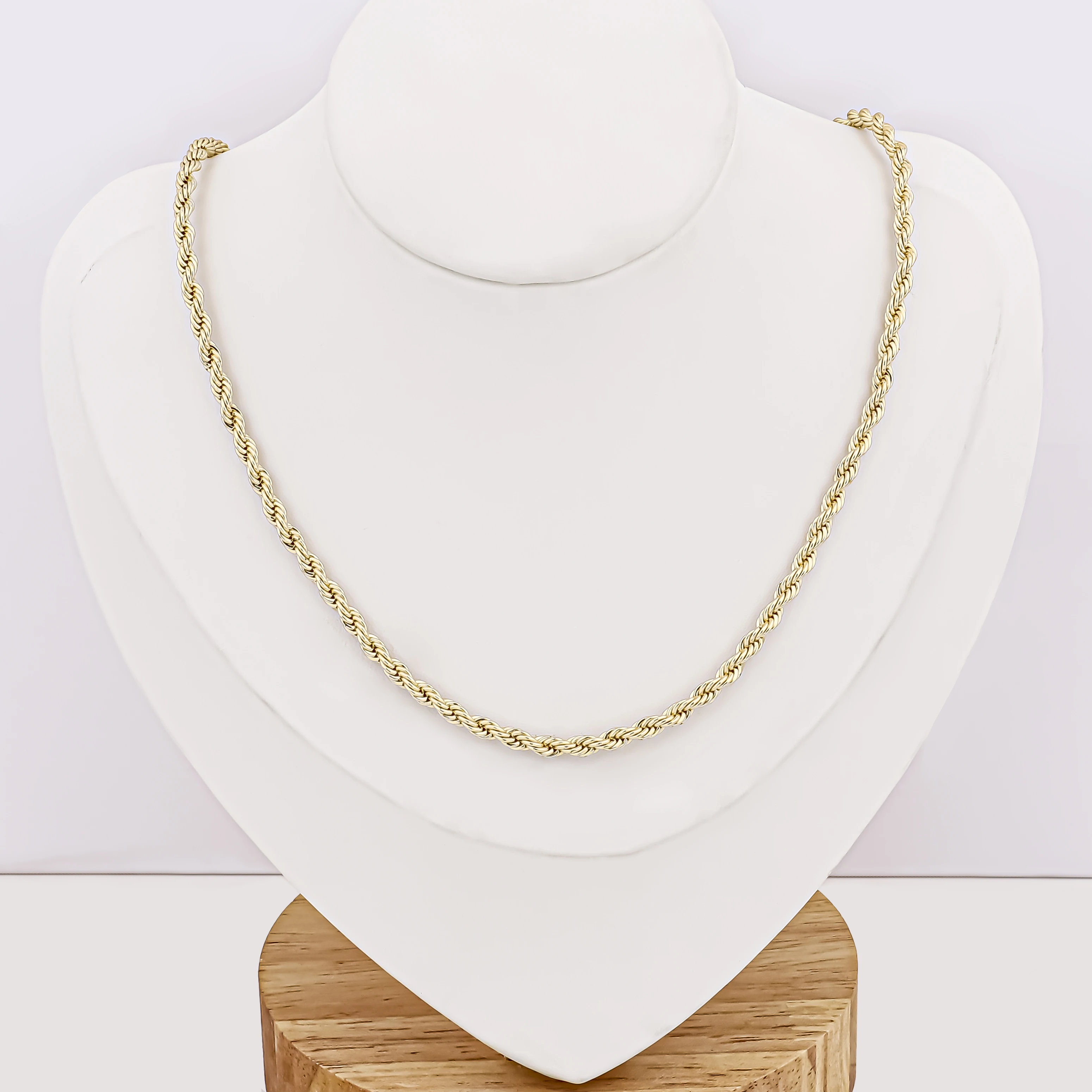 ファッション 14K ゴールド コッパー リンク ロープ チェーン 
