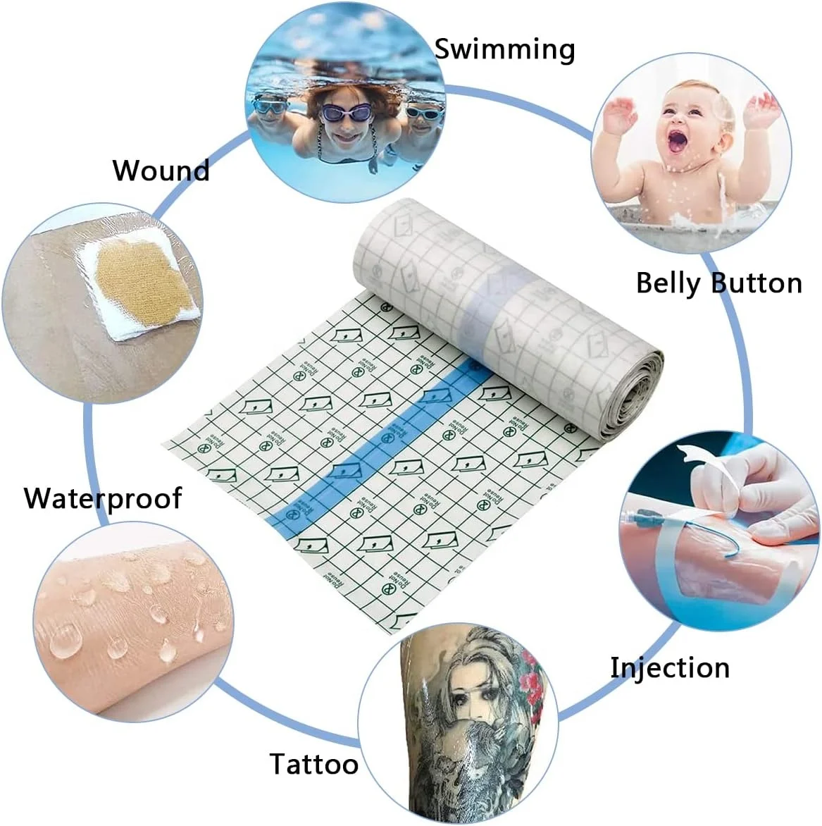 2 Rouleaux Transparent Pansement Bandage, 15cmX2m Transparent Adhésif Médical Bandage, Pansement De Protection Tatouage,Antibactérien Bandages, Pour Sport, Douches, Protéger Tatouage