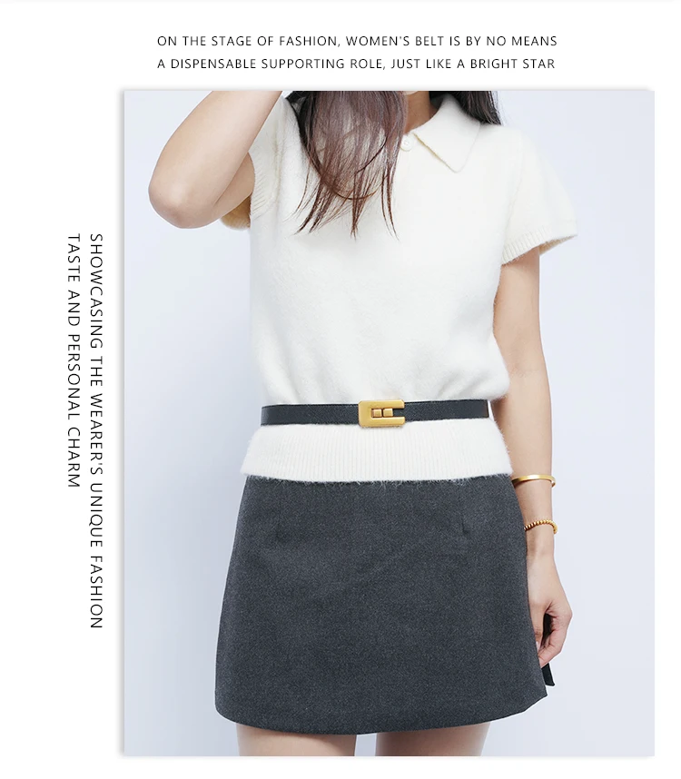 Customized Slim Leather Belt For Women Versatile Casual Accessory_voghion.com