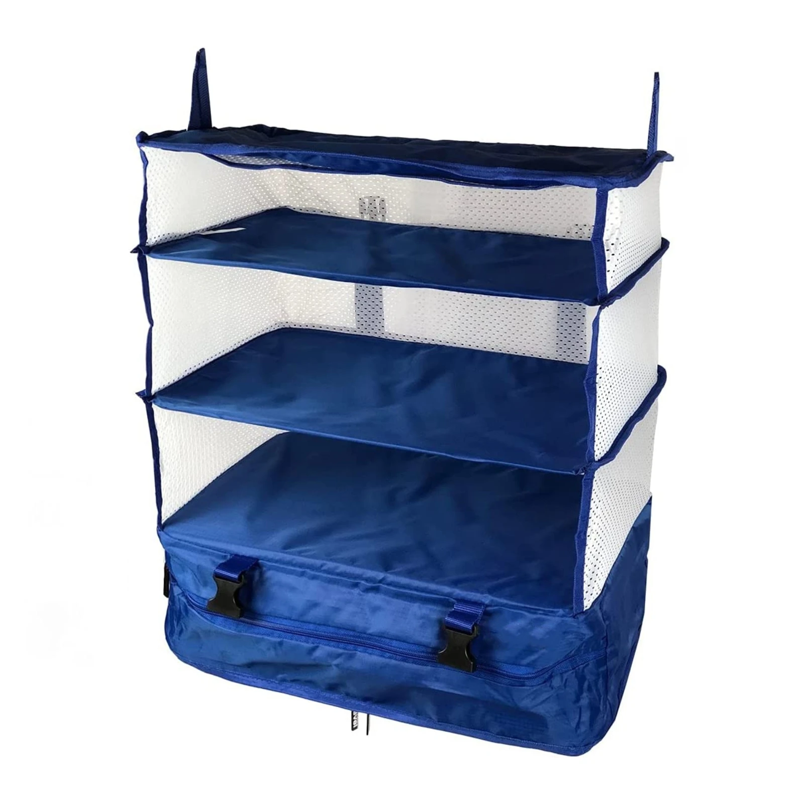 Travel Luggage Organizer And Storage Bag With Hanging Shelves And
