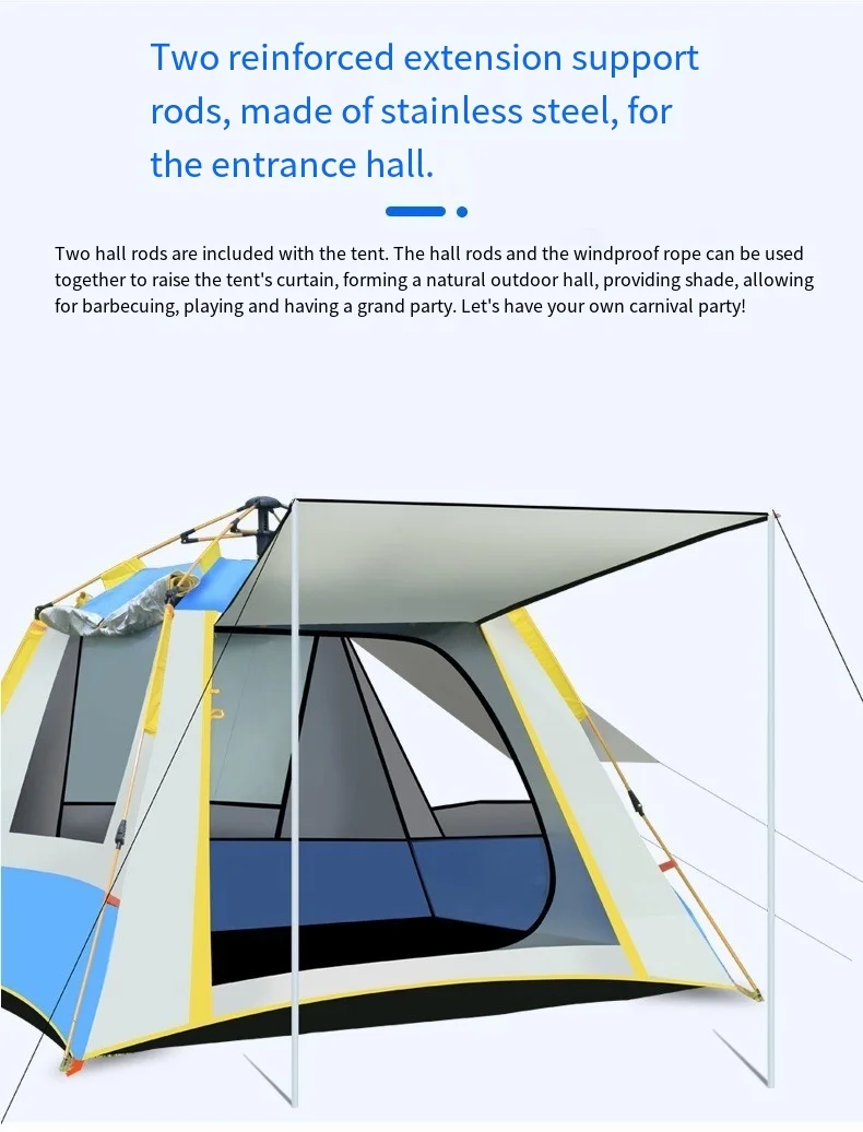 Outdoor Tents for 3-4 People Thickened Rain Protection Camping and Fully Automatic Quick-opening Tents in the Wild