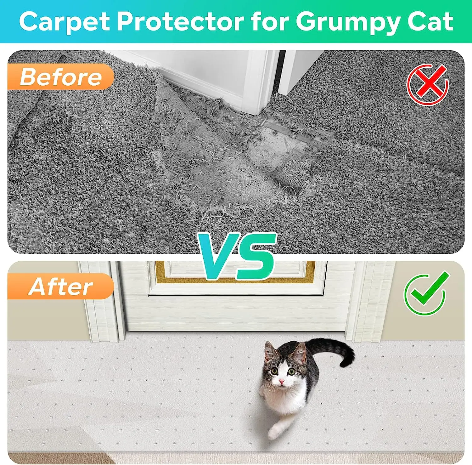 Plastic Mat Cat Carpet Protector Floor Roll Clear PVC Mat