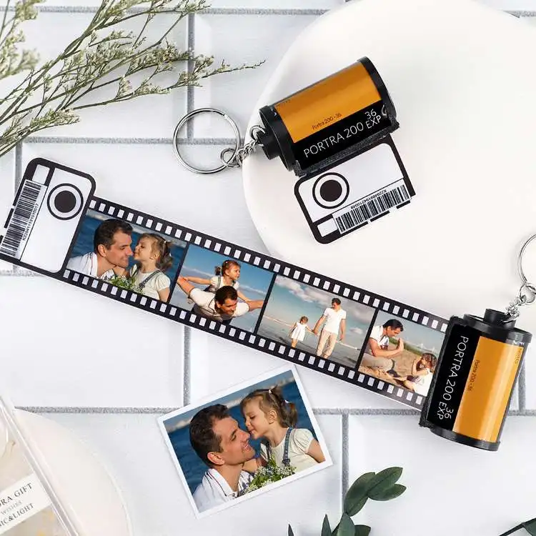 Duoying Custom Photo Keychain Multi Picture Camera Roll Keychain Memory  Time Film Album Keychain Lover Offset Printing Family