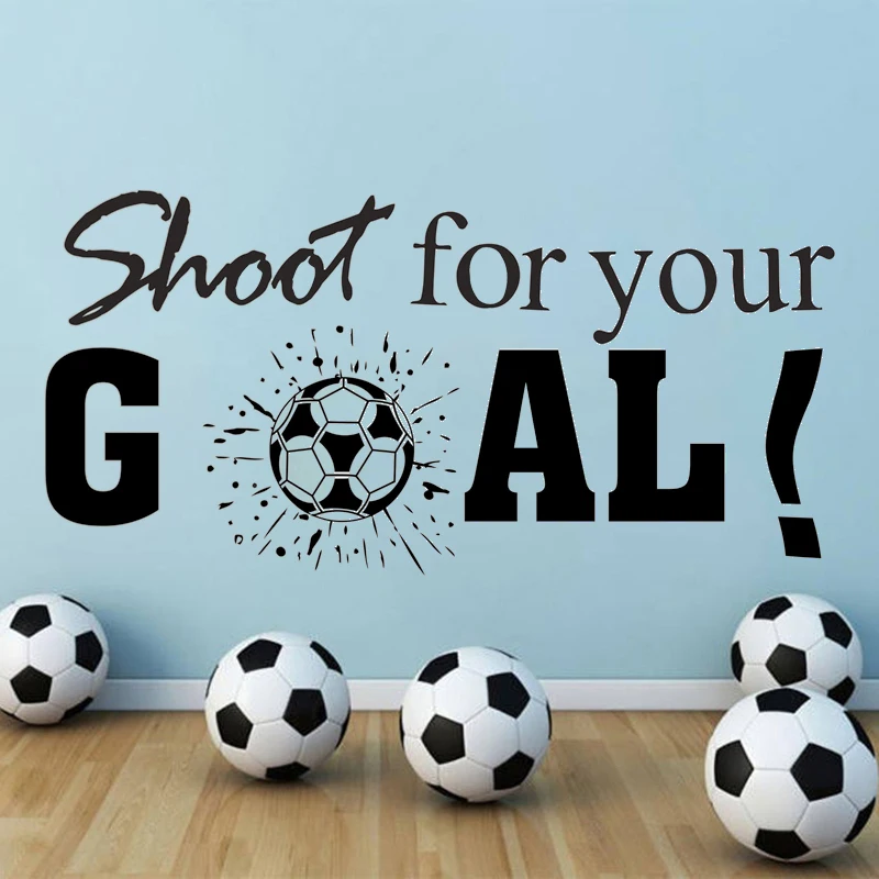Personalised Football Goal & Name Wall Art Sticker Boys Bedroom 