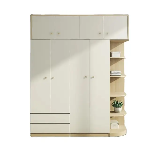 Custom Open Door Wardrobe Modern Wooden Modular Clothes Closet Furniture Melamine Cabinet Cupboard for Bedroom Wardrobe