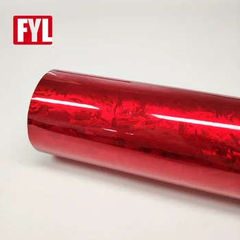 PET Chrome Forged Carbon Red Color PVC car body wrap film