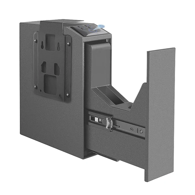 Fingerprint Password Handgun Gun Safe BOX for Nightstand, Desk, Bed Side,Truck - Auto Sliding Door Gun Safe