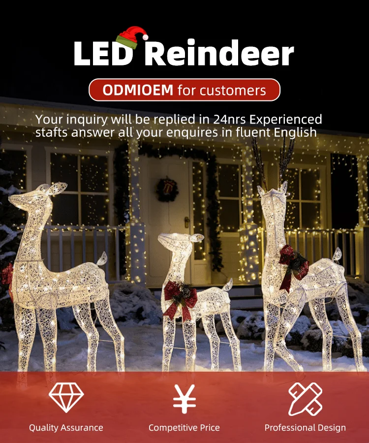 Best Choice Products 3piece Large Lighted Christmas Deer Family