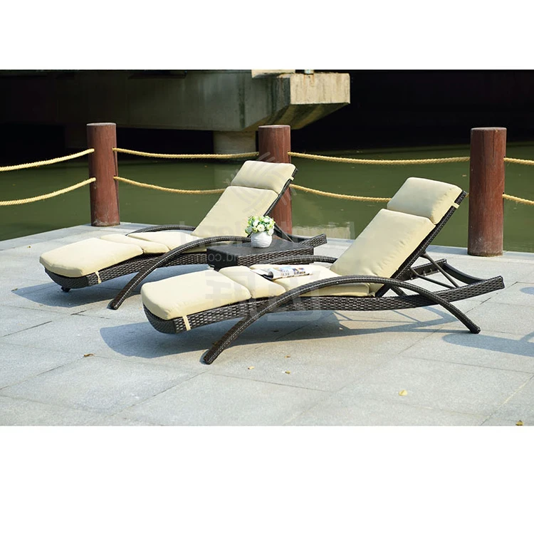 double sun lounger with table