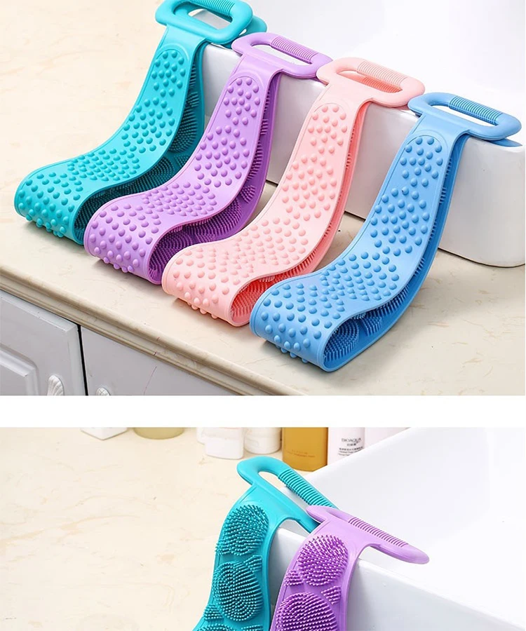 Soft Bristle &massage Dots Silicone Bath Belt Back Body Skin Cleanser