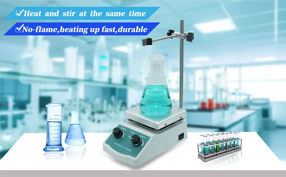 IKEME Lab Instrument Hotplate Magnetic Stirrer Heating Cosmetics Mixer ...