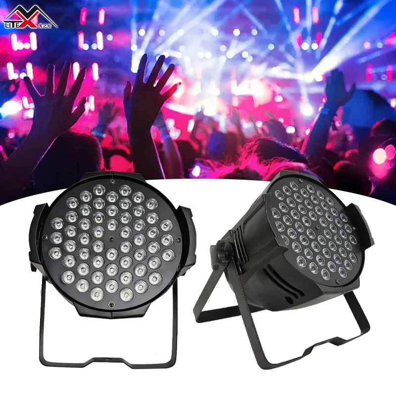 Guangzhou Dmx RGB 3in1 Full Color 54x3W Flat Led Par Lighting Equipment Remote Control Projection Lights for Stage Lighting