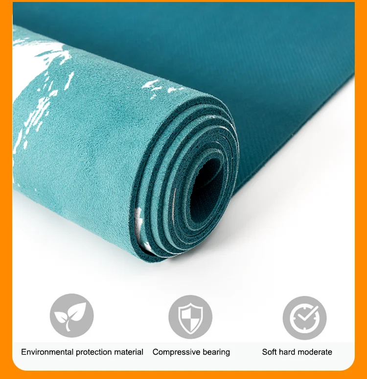 High Quality Digital Custom Print 5mm 6mm Natural Rubber Suede Yoga Mat