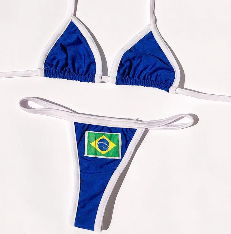 Halter Neck High Waist Woman Jamaica Bikini Swimsuit Women Swimwear Plus Size Bikinis