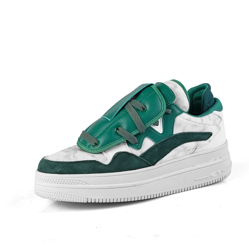 Low MOQ Custom with Brand Logo Men Fashion Casual Sneakers Height Increasing Blank Leather Sports Running Shoes for Man