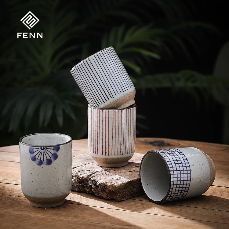 product fenn hot sale japanese style tea cups in bulk ceramic cup vintage reusable tea cups porcelain for gift or coffee shop-58