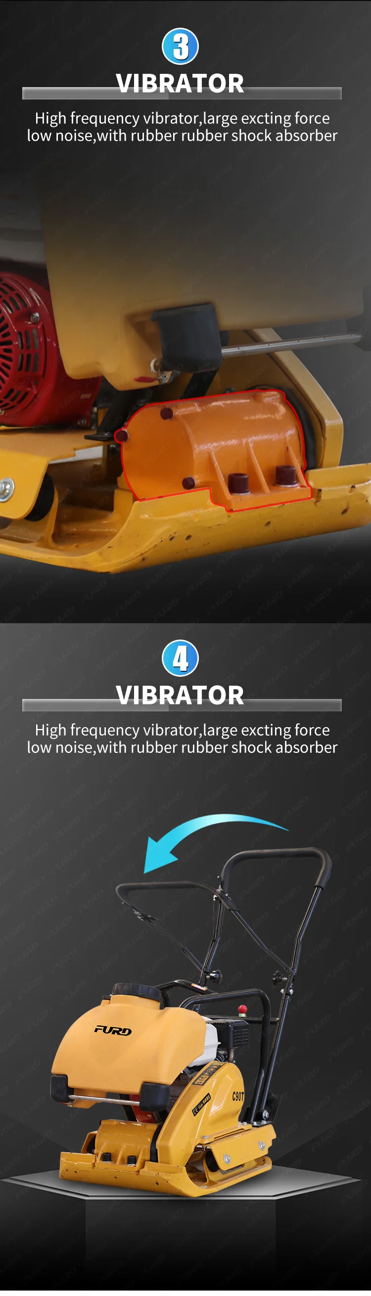 Mechanical Manufacturing Vibrating Plate Compactor Gasoline Diesel ...