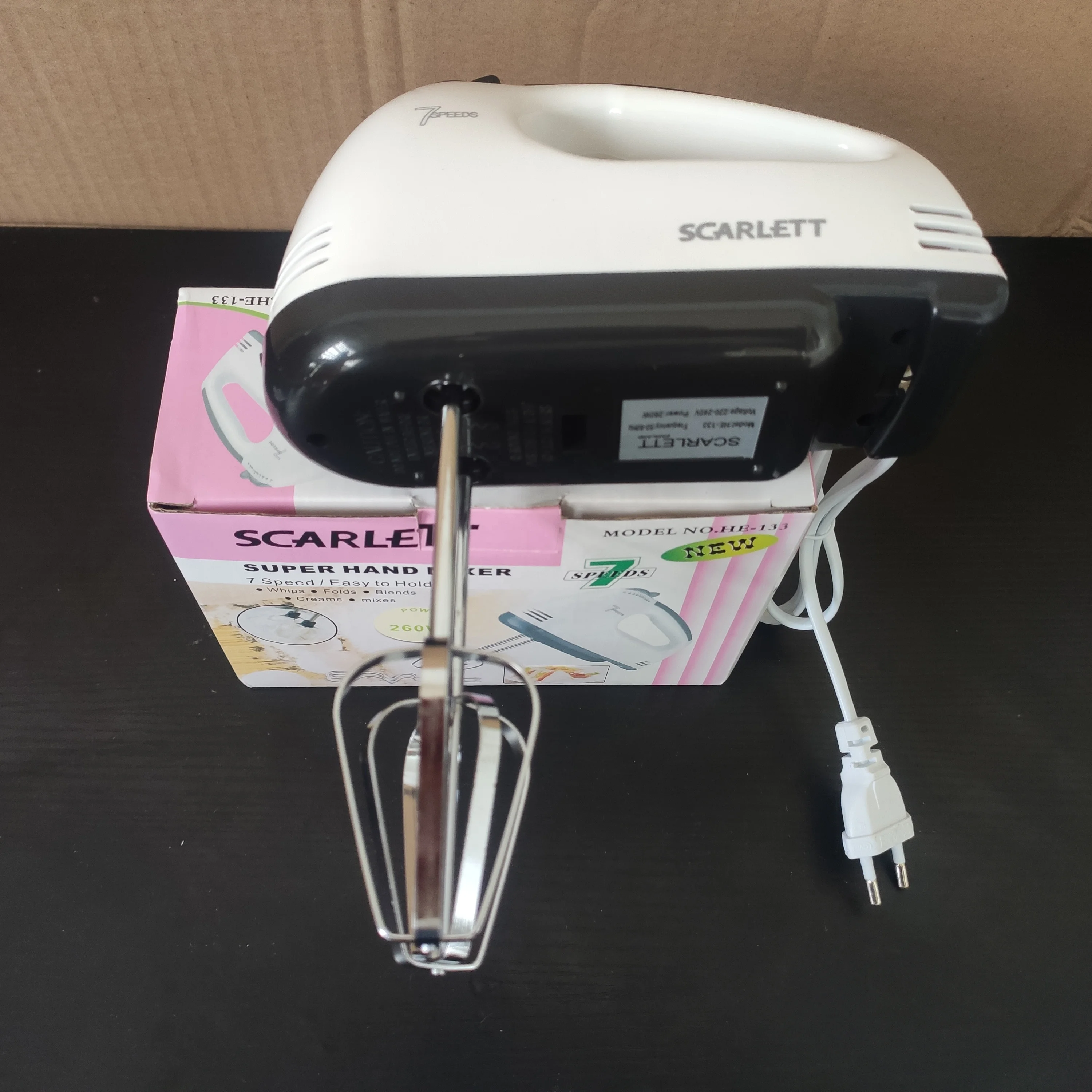 Frullatore A Mano Elettrico 200W Con 5 Velocità E 4 Fruste – Mescolatore Per Uova, Panna E Impasto, Elettrodomestico Da Cucina Compatto