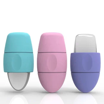 Double Ended Cold Therapy Pain Relief Silicone Ice Facial Molds Skincare Beauty Ice Globes for Face Lifting Skin Tightening