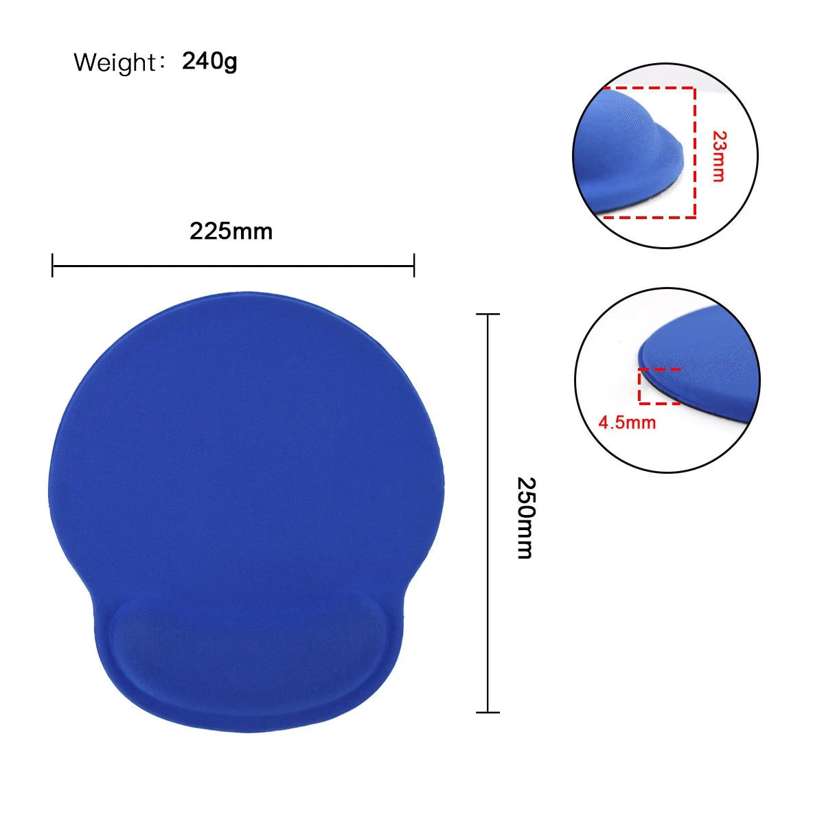 Factory Simple Solid Color Wrist Guard Wrist Rest Mouse Pad for Office Use Model G07 preview 2