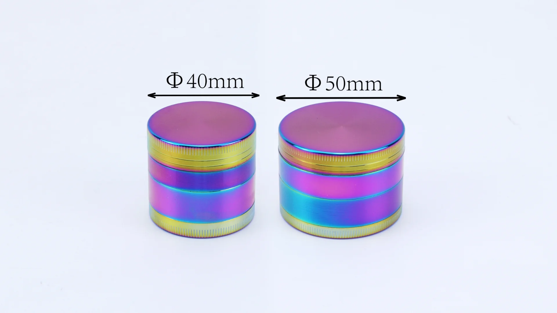 Wholesale Custom Metal Grinders 40mm/50mm Rainbowcolor 4 Layer Zinc