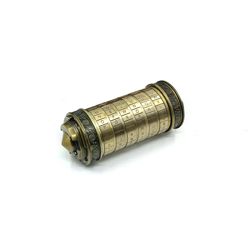 Da Vinci Code Toys Metal Cryptex Locks Password Cylinder Wedding Gifts Password Present Password Letter Lock Ring Holder