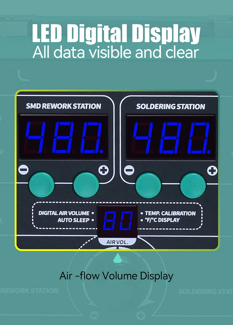 862BD+ 2 In 1 SMD BGA Rework Soldering Station Heat Air Desoldering StationMobile Phone Laptop Repair Rework Soldering Station