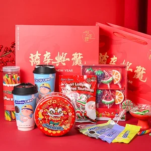New Year High-End Hard Candy Gift Box Solid Spring Festival Gift for Visiting Relatives Elders Comprising Biscuit for Export