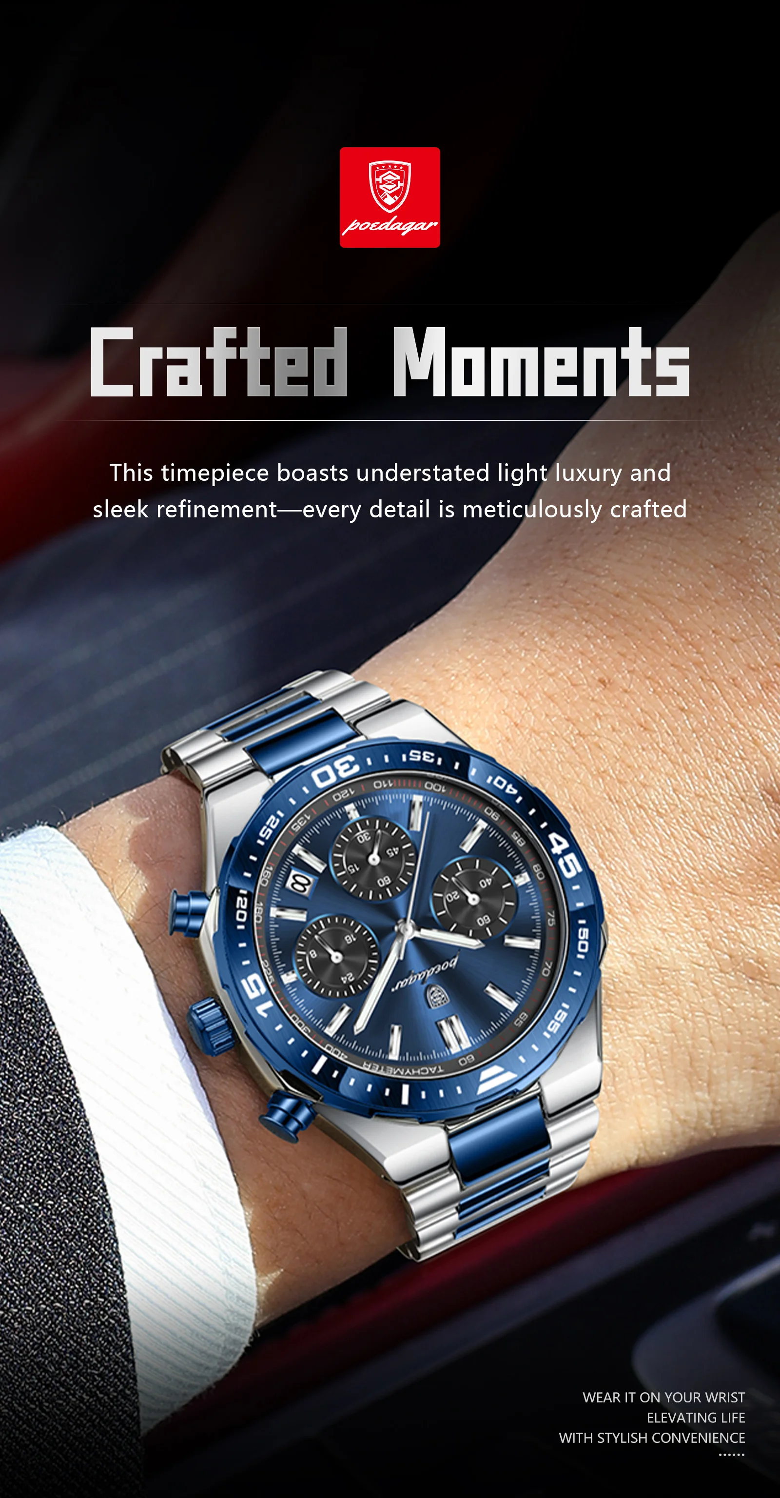 Poedagar 697 Business Chronograph Men's Watch
