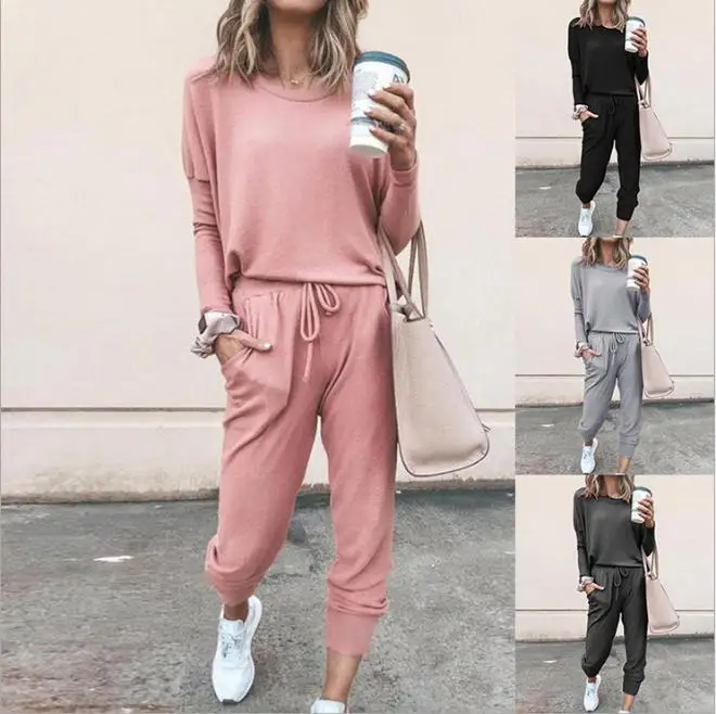 Ropa Holgada De Color Sólido Para Mujer,Traje Informal De Manga Larga Para  La Vida Normal - Buy Casual Trajes De Sudor,Las Mujeres Trajes Casuales,Las  Mujeres Trajes Casuales Product on 