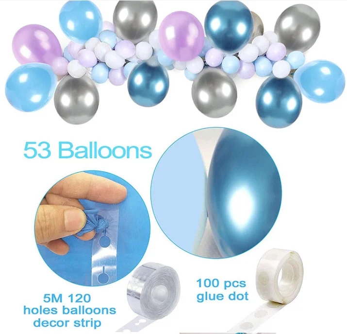 40IN Number 6 Balloon - Snowflake Birthday Decorations For 6th Birthday Party (Blue & White Theme)