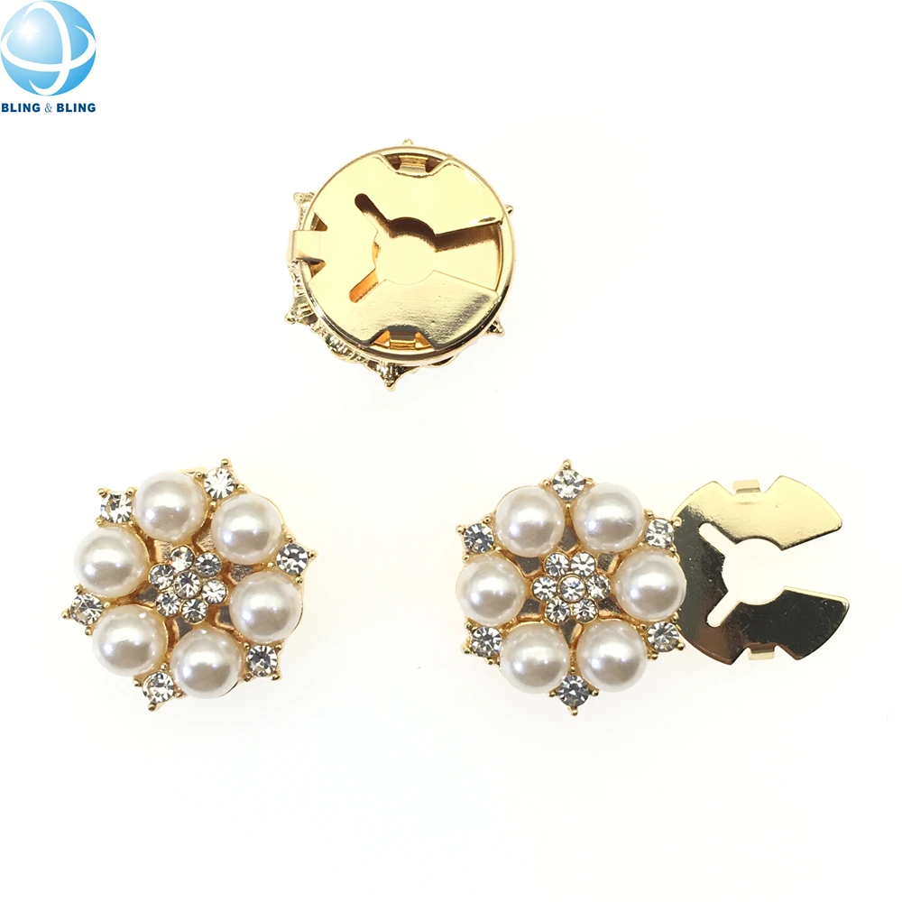 Support Custom Shirt Button Covers Cufflinks No Sew Garments Jewel Crystal Pearls Button Covers Clip on Sleeve